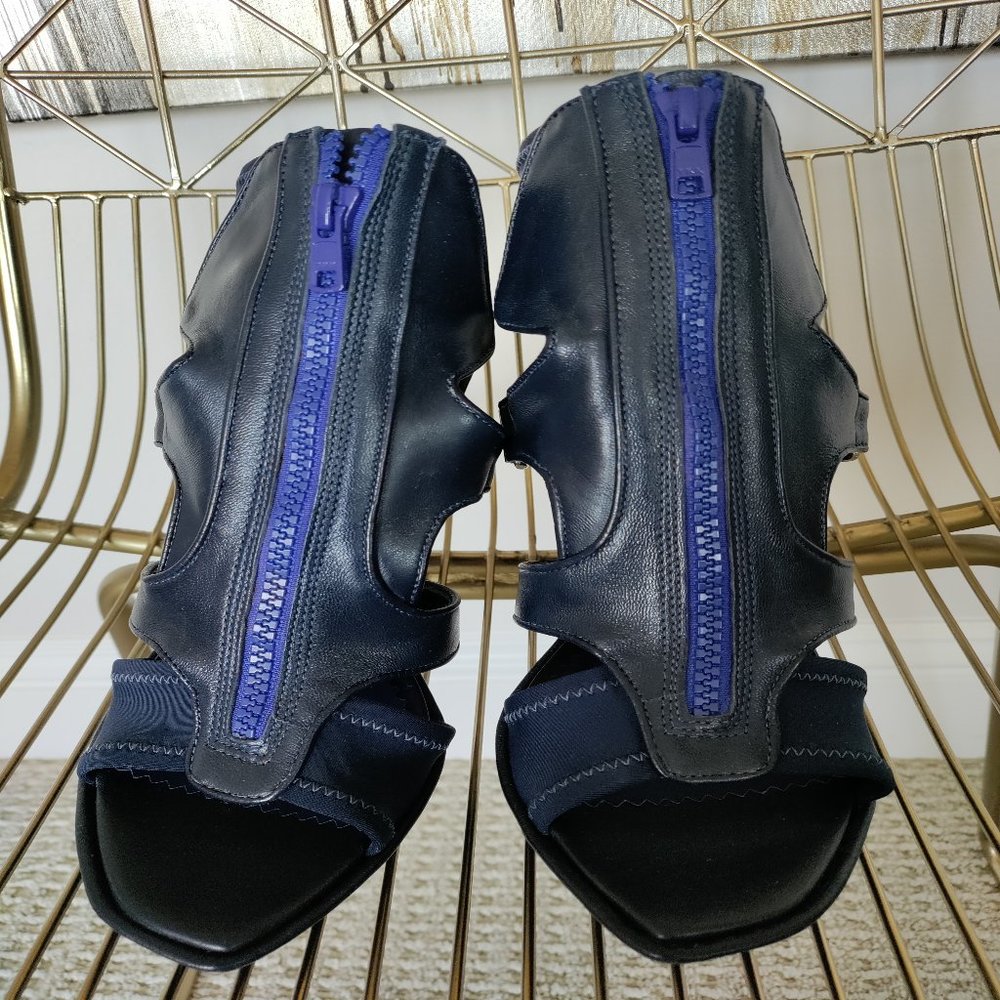 NIB $790 Alexander McQueen  nappa navy leather sandals. ‎ IT 40 US 9 - Picture 2 of 6